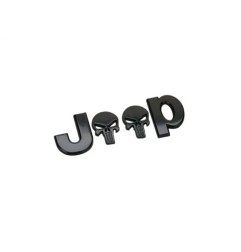 Logo emblème Jeep Noir Mat crâne en métal 3D