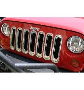 Inserts de calandre chrome Jeep Wrangler JK