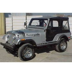 Autocollant de décoration Renegade Jeep CJ 79 - 80 Argent