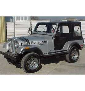 Autocollant de décoration Renegade Jeep CJ 79 - 80 Argent