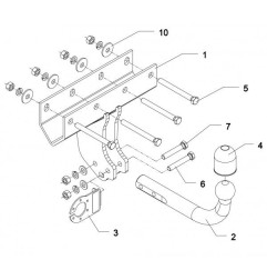 Attelage Jeep Wrangler JK 2007 &+, demontable avec outil