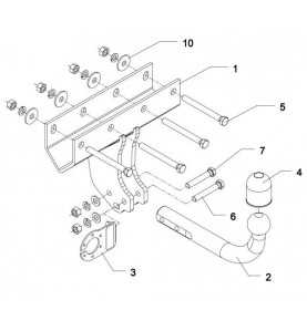 Attelage Jeep Wrangler JK 2007 &+, demontable avec outil