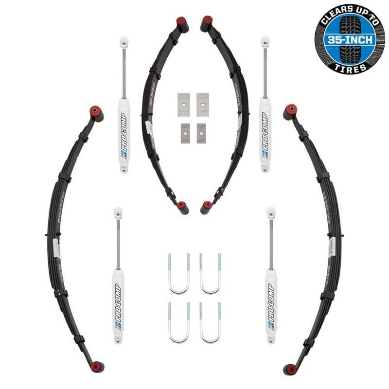 Kit suspension +2.5" 65mm avec amortisseurs Jeep CJ 82-86