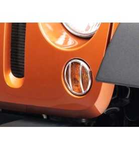 Grille protection inox clignotant calandre Jeep Wrangler JK