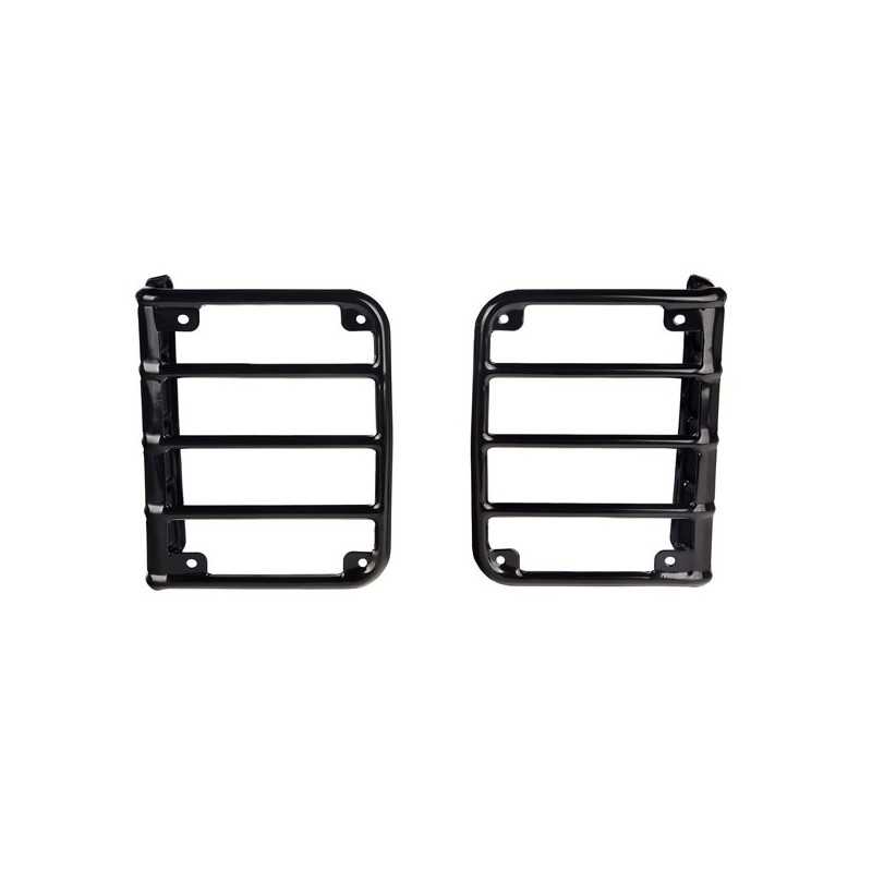 Grille protection feux arrière noir brillant Jeep Wrangler JK