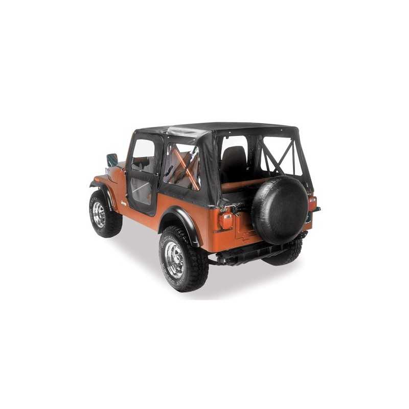 Bâche soft-top de rechange Black Crush Jeep CJ 76-86