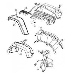 Agrafe clip extension aile Jeep Wrangler JK + KJ et KK 55157055AA