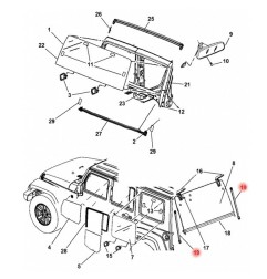 Vérin de hayon droit ou gauche Jeep Wrangler JK 07-11