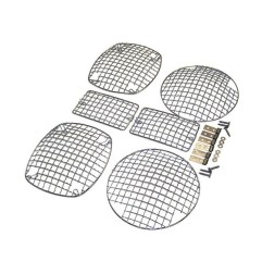 Grilles de feux inox avant/arrière Jeep Wrangler TJ RT34064