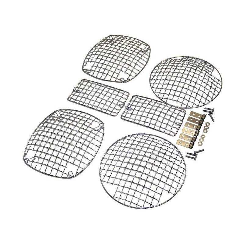 Grilles de feux inox avant/arrière Jeep Wrangler TJ