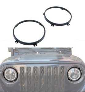 Cerclages de phares noir Jeep Wrangler TJ et JK 0931.19