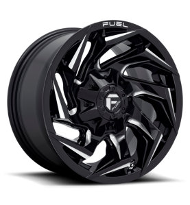 Jante 17x9" D753 Reaction Gloss Black Milled Fuel pour Jeep Wrangler JK / JL / 4xe et Gladiator JT